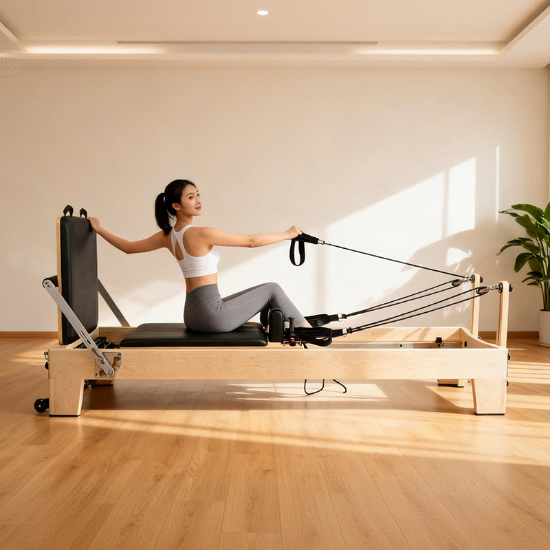 Yoga Health & Fitness Center - White Maple Portable Adjustable Pilates Reformer