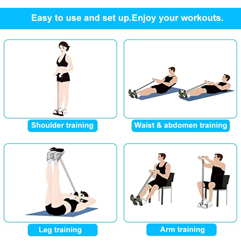 Resistance Bands 4-Tube Yoga P - огляд і ціна Yoga Pedal Puller Fitness Equipment