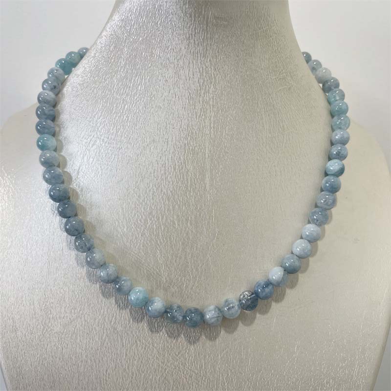 8MM Aquamarine Jade Necklace B - огляд і ціна Yoga Health & Fitness Center