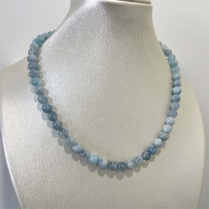 8MM Aquamarine Jade Necklace B - огляд і ціна Yoga Health & Fitness Center