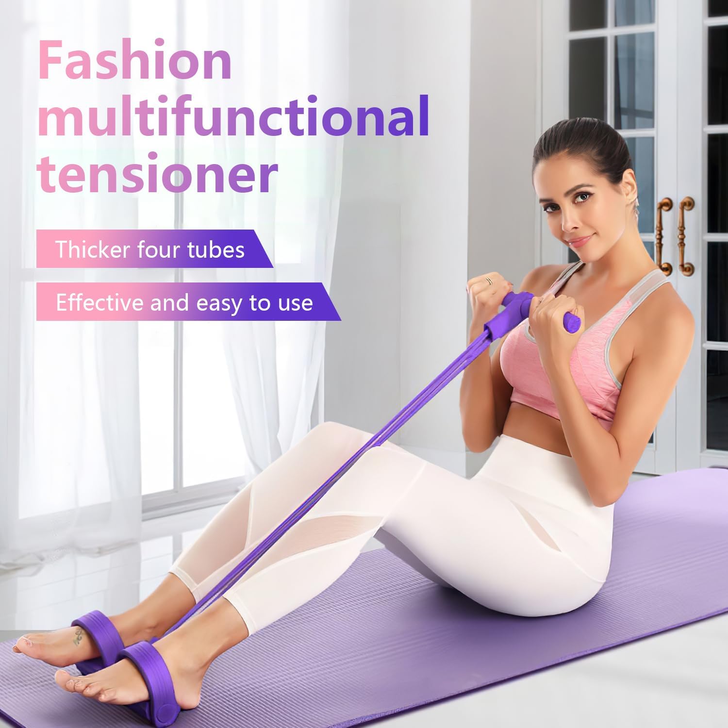 Fitness Resistance Bands-4 Tub - огляд і ціна Yoga Pedal Puller Fitness Equipment