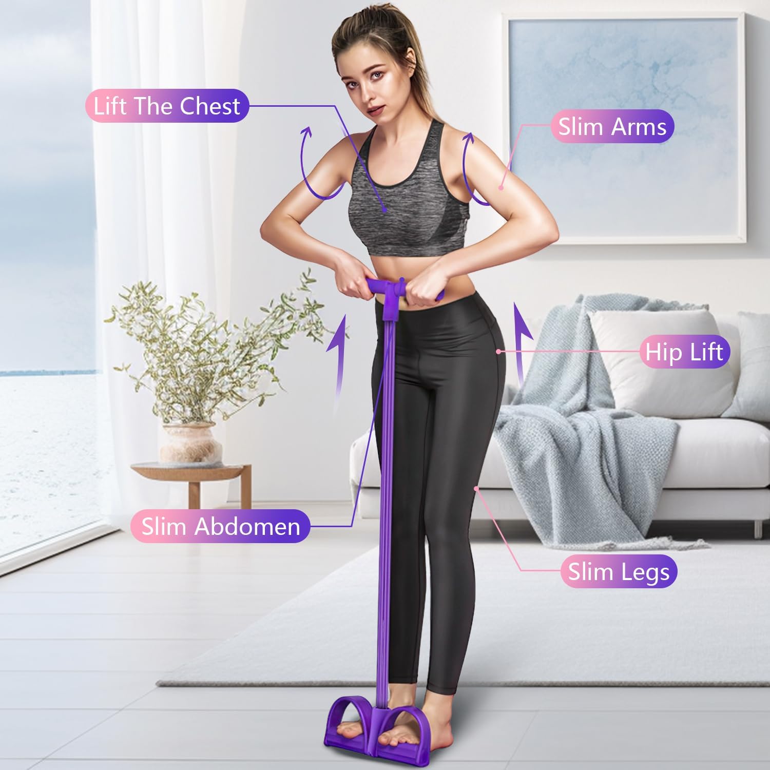 Fitness Resistance Bands-4 Tub - огляд і ціна Yoga Pedal Puller Fitness Equipment