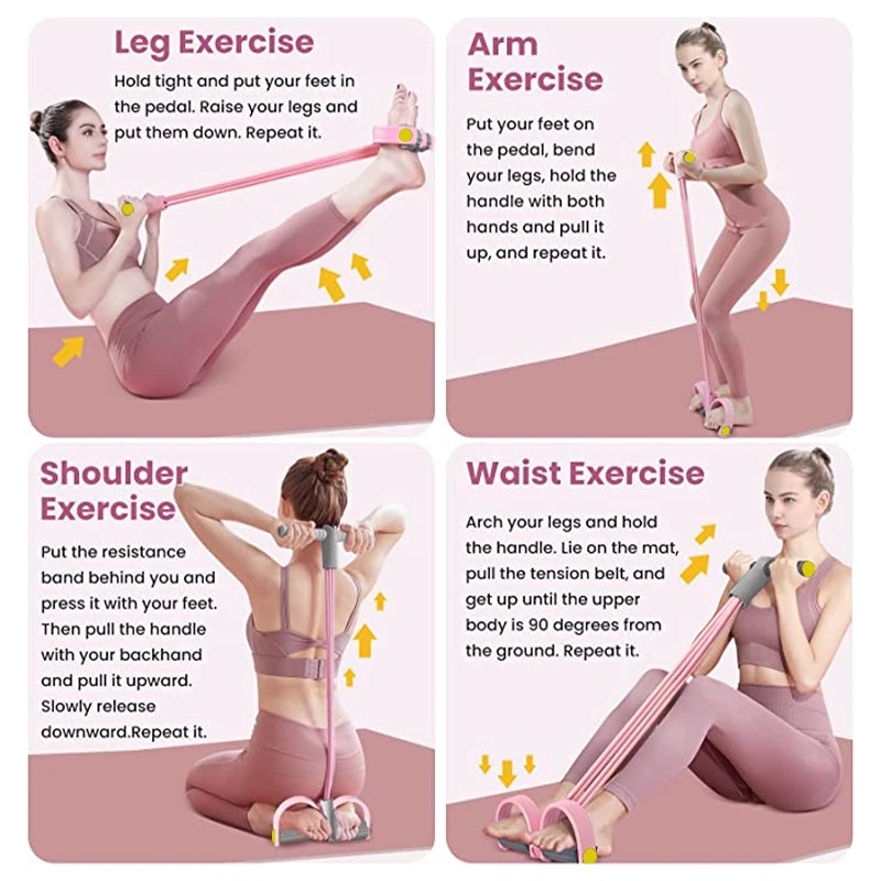 Resistance Bands 4-Tube Yoga P - огляд і ціна Yoga Pedal Puller Fitness Equipment
