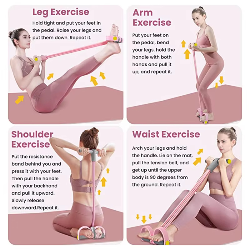 Resistance Bands 4-Tube Yoga P - огляд і ціна Yoga Pedal Puller Fitness Equipment