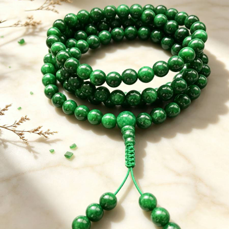 6mm 108 Natural Green jade bea - огляд і ціна Yoga Health & Fitness Center