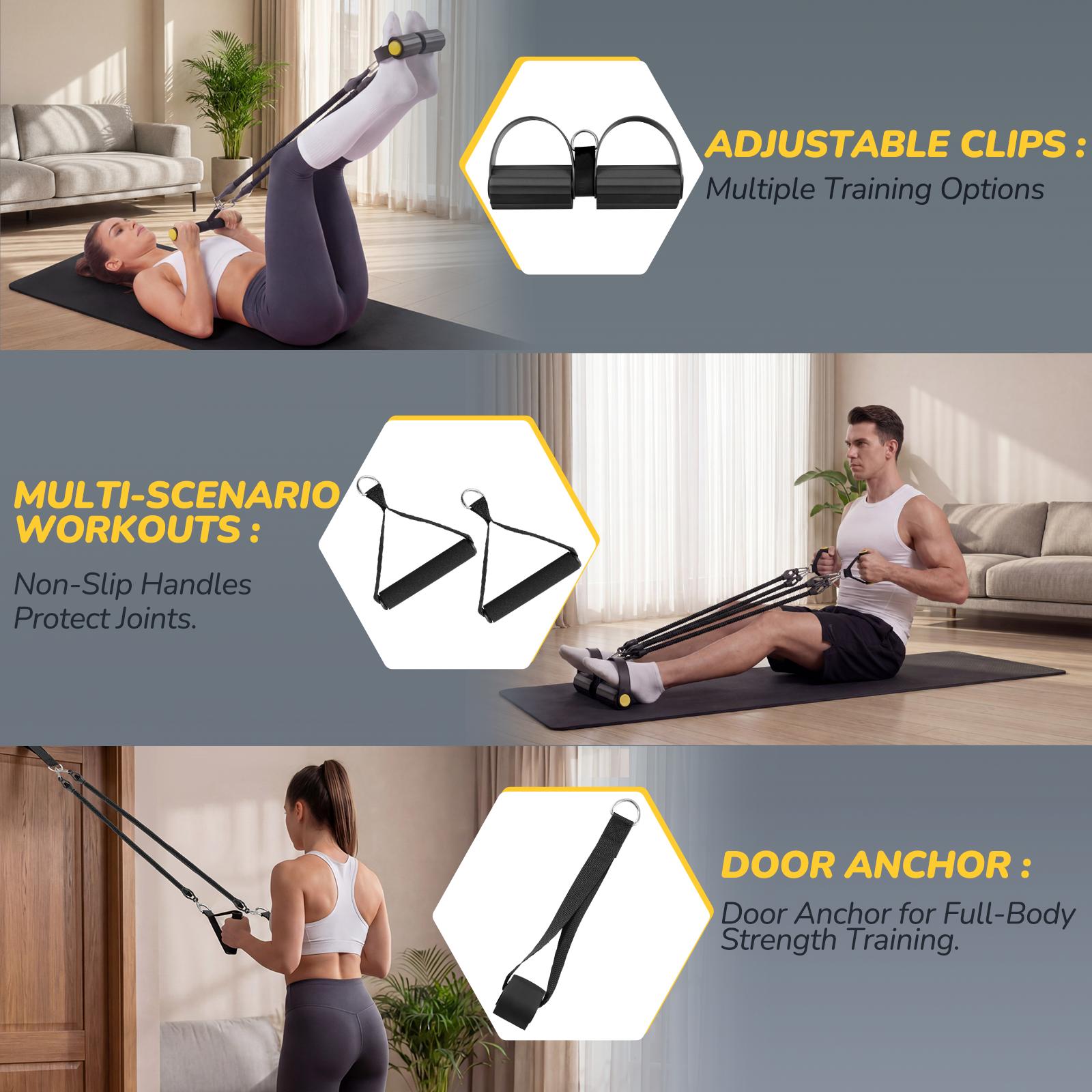 Upgraded 4-Tube Foot Pedal Res - огляд і ціна Yoga Pedal Puller Fitness Equipment